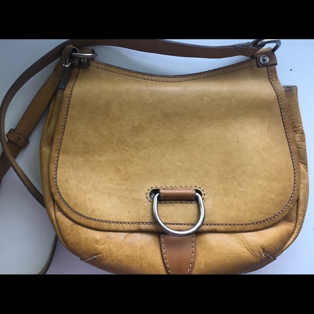 Frye Lucy Mustard Leather Cross Body Bag